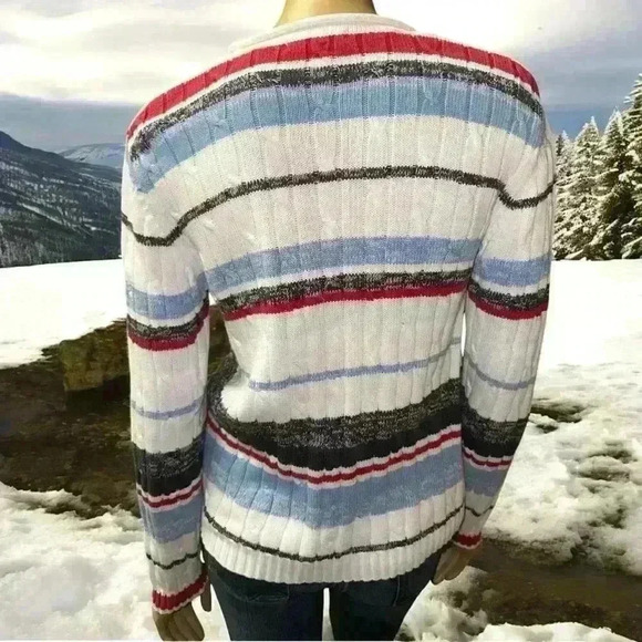 Karen Scott stripe women’s holiday long sleeve sweater size PS - Picture 2 of 12